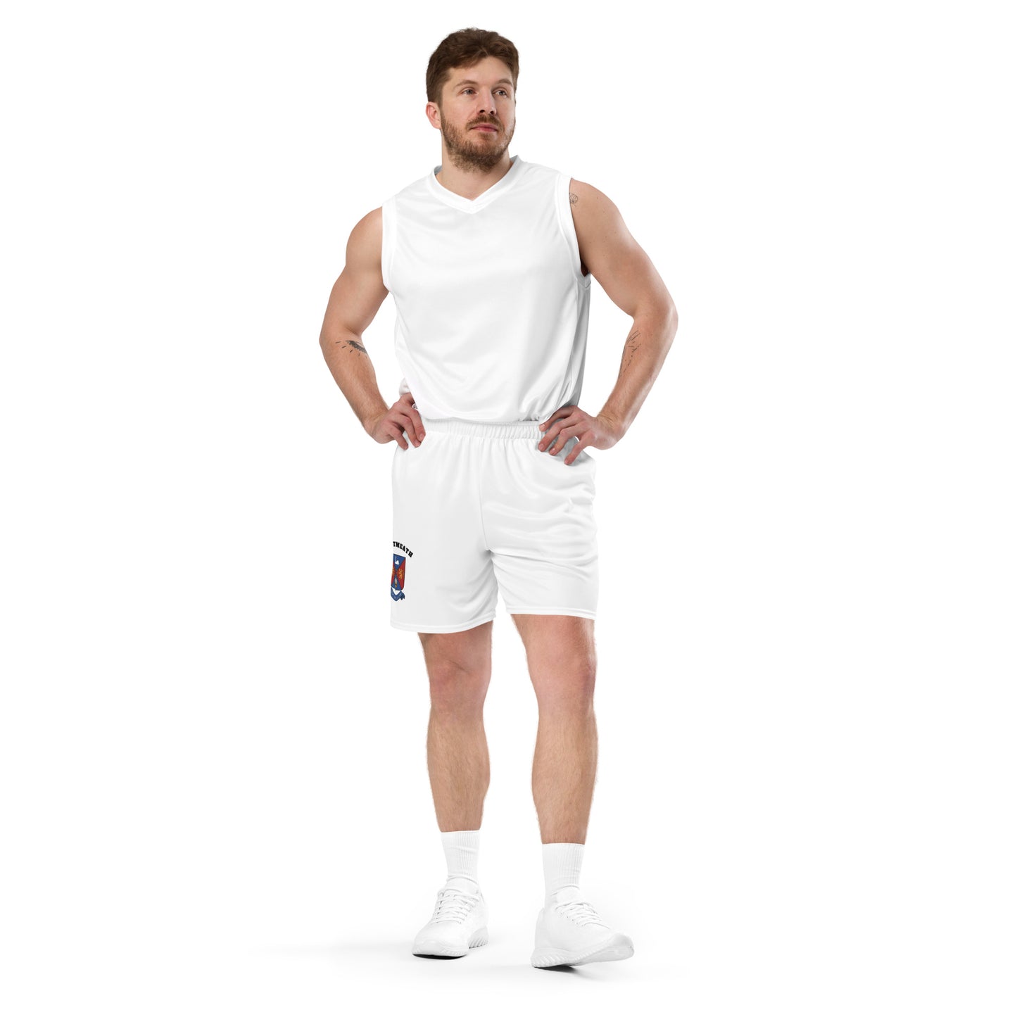 County Westmeath-Inspired Mesh Sport Shorts – White | The Hurlers Bag-The Hurlers Bag