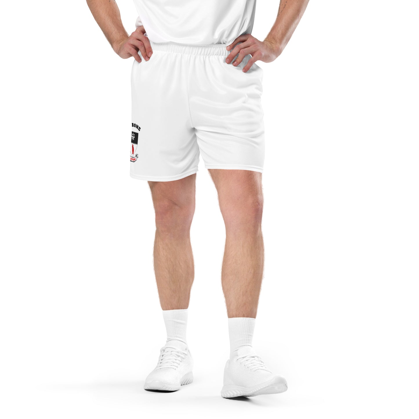 County Tyrone-Inspired Mesh Sport Shorts – White | The Hurlers Bag-The Hurlers Bag
