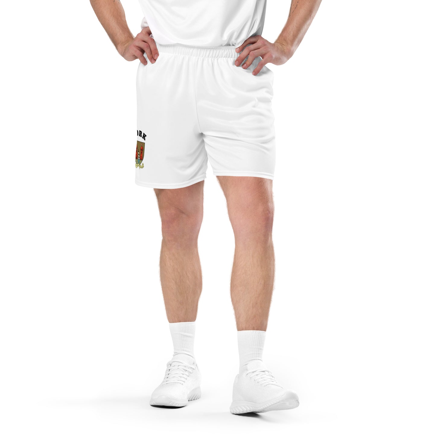 County Cork-Inspired Mesh Sport Shorts – White | The Hurlers Bag-The Hurlers Bag