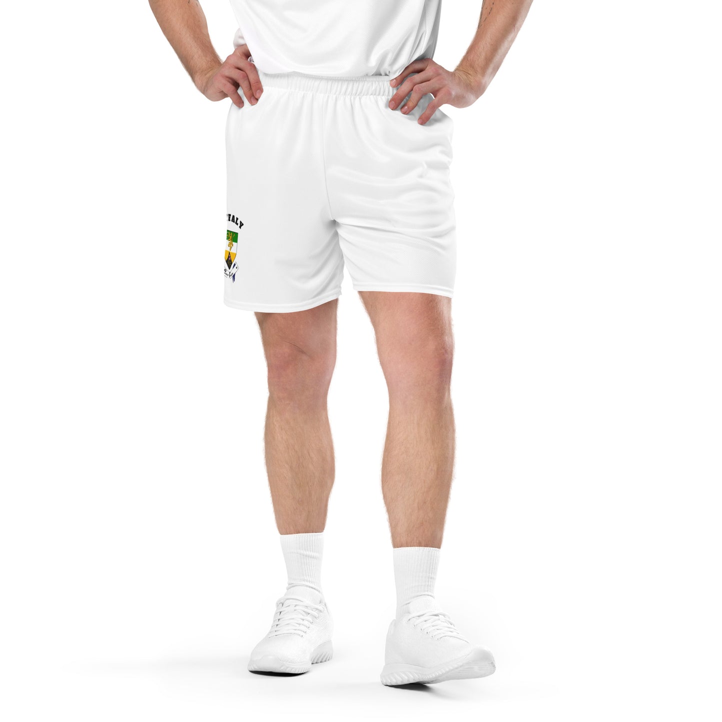 County Offaly-Inspired Mesh Sport Shorts – White | The Hurlers Bag-The Hurlers Bag