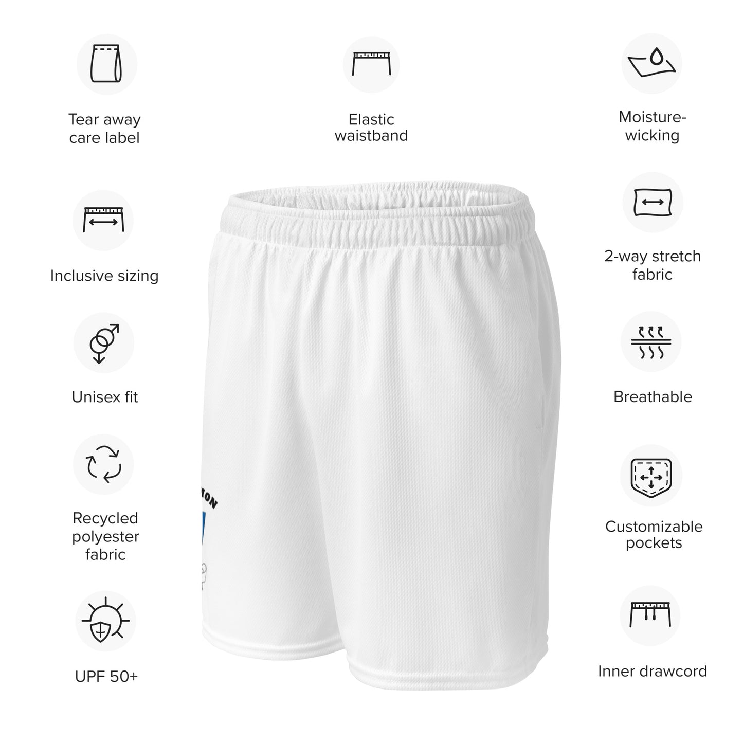 County Roscommon-Inspired Mesh Sport Shorts – White | The Hurlers Bag-The Hurlers Bag