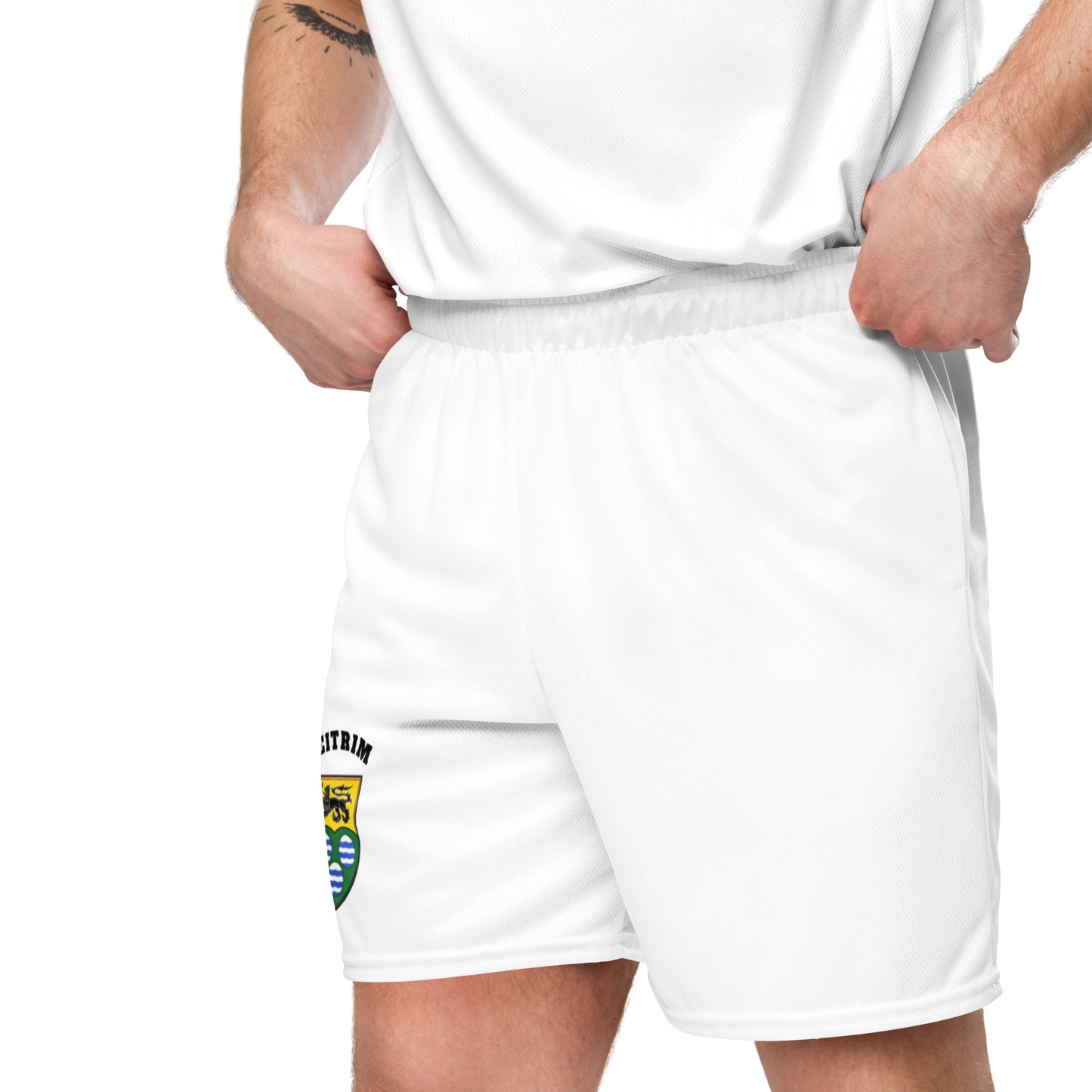 County Leitrim-Inspired Mesh Sport Shorts – White | The Hurlers Bag-The Hurlers Bag