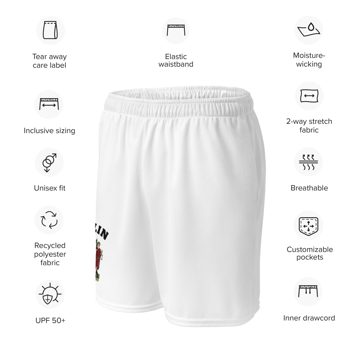 County Dublin-Inspired Mesh Sport Shorts – White | The Hurlers Bag-The Hurlers Bag