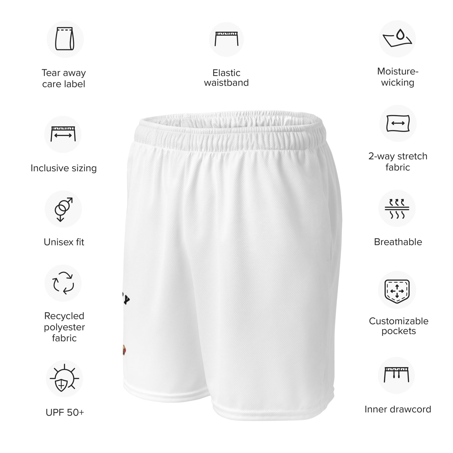 County Derry-Inspired Mesh Sport Shorts – White | The Hurlers Bag-The Hurlers Bag