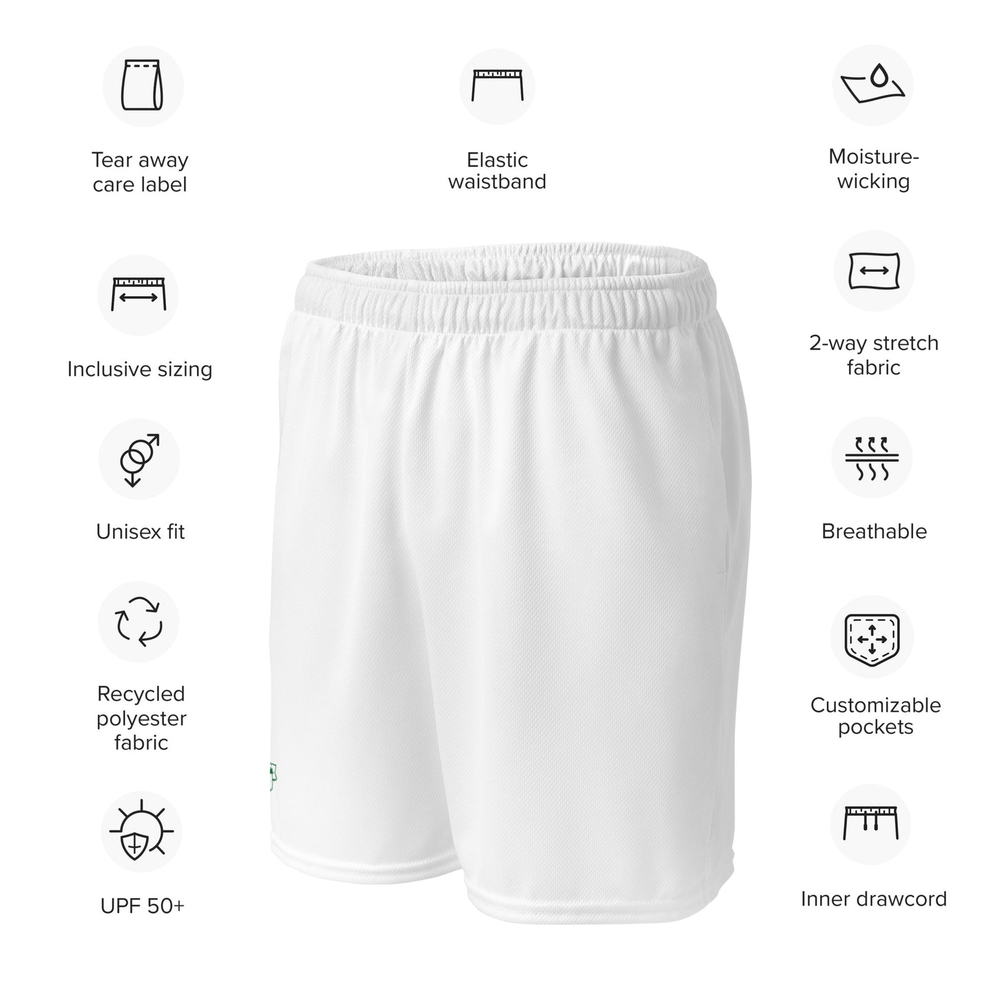County Limerick-Inspired Mesh Sport Shorts – White | The Hurlers Bag-The Hurlers Bag