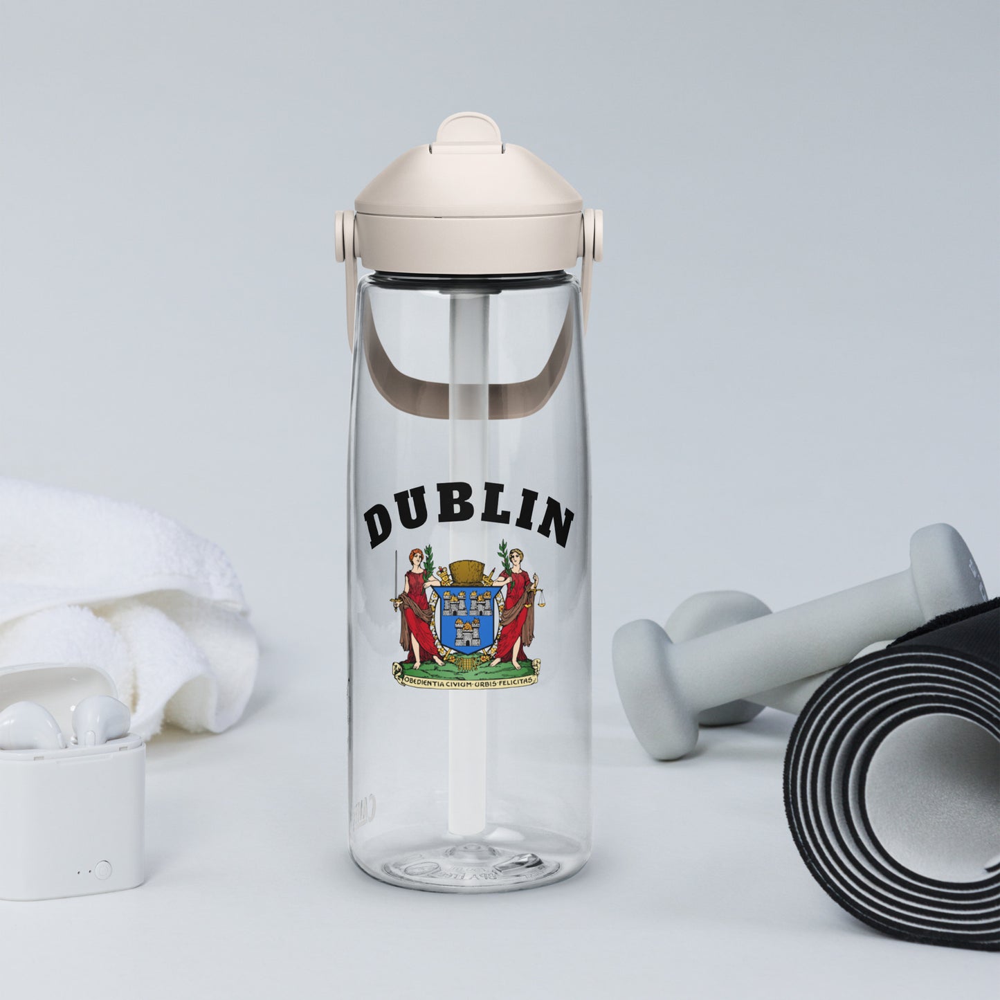 County Dublin–Inspired Flip Straw Water Bottle | Irish Heritage – 739ml (25oz)-The Hurlers Bag