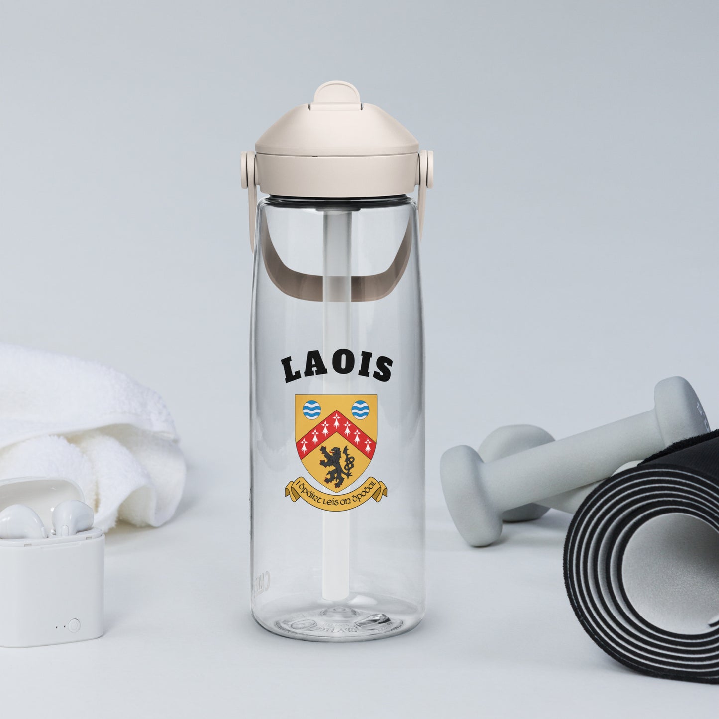 County Laois–Inspired Flip Straw Water Bottle | Irish Heritage – 739ml (25oz)-The Hurlers Bag