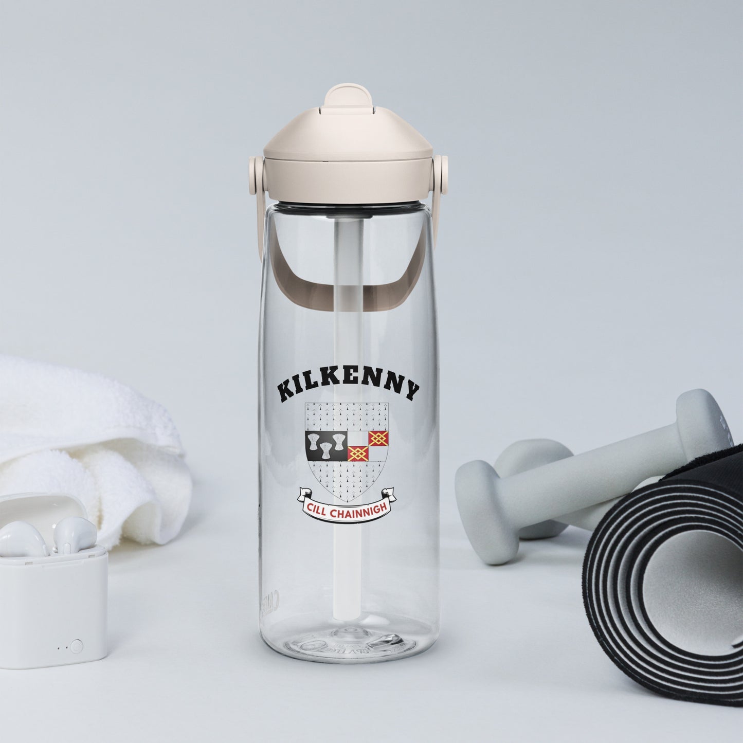 County Kilkenny–Inspired Flip Straw Water Bottle | Irish Heritage – 739ml (25oz)-The Hurlers Bag