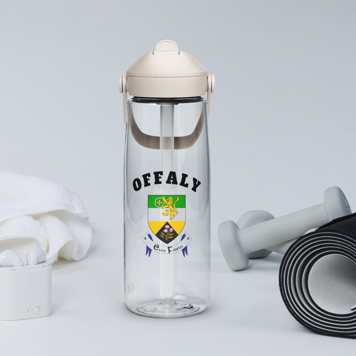 County Offaly–Inspired Flip Straw Water Bottle | Irish Heritage – 739ml (25oz)-The Hurlers Bag