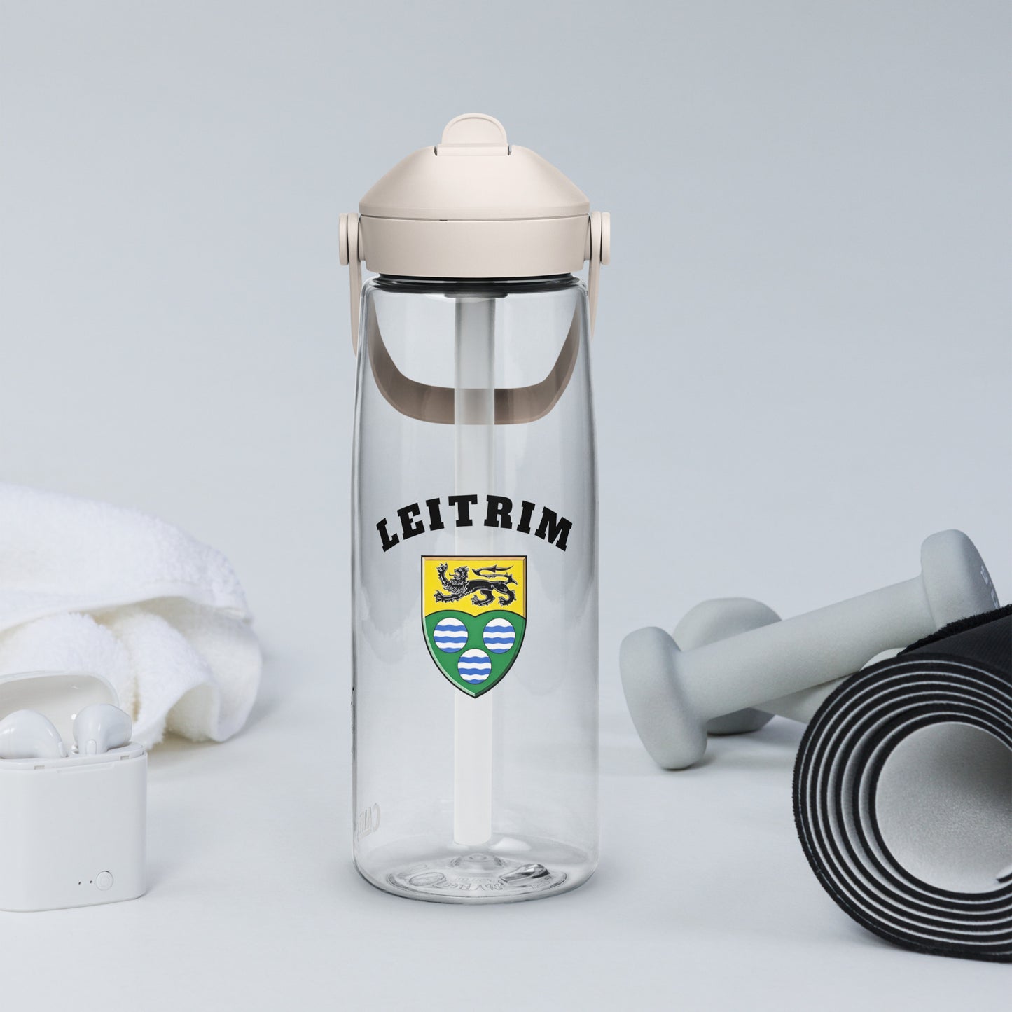 County Leitrim–Inspired Flip Straw Water Bottle | Irish Heritage – 739ml (25oz)-The Hurlers Bag