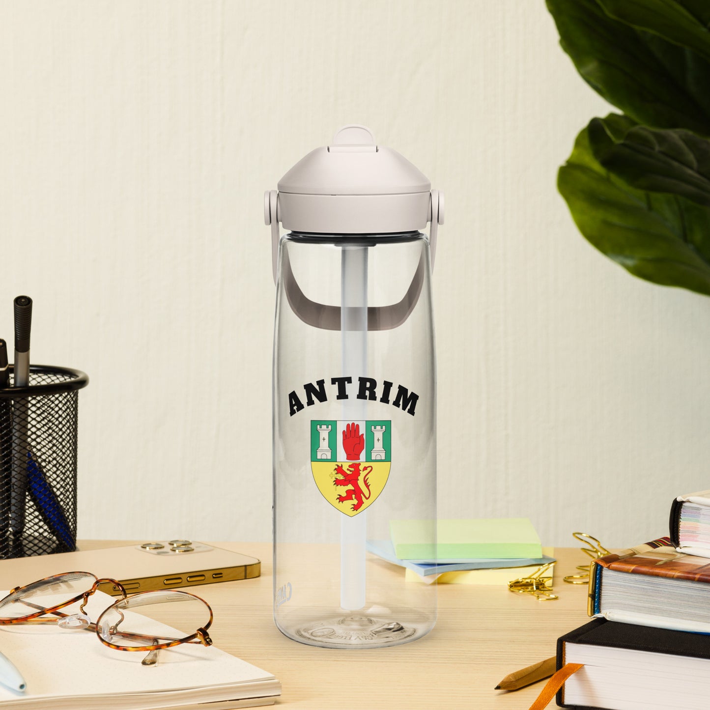 County Antrim–Inspired Flip Straw Water Bottle | Irish Heritage – 739ml (25oz)-The Hurlers Bag