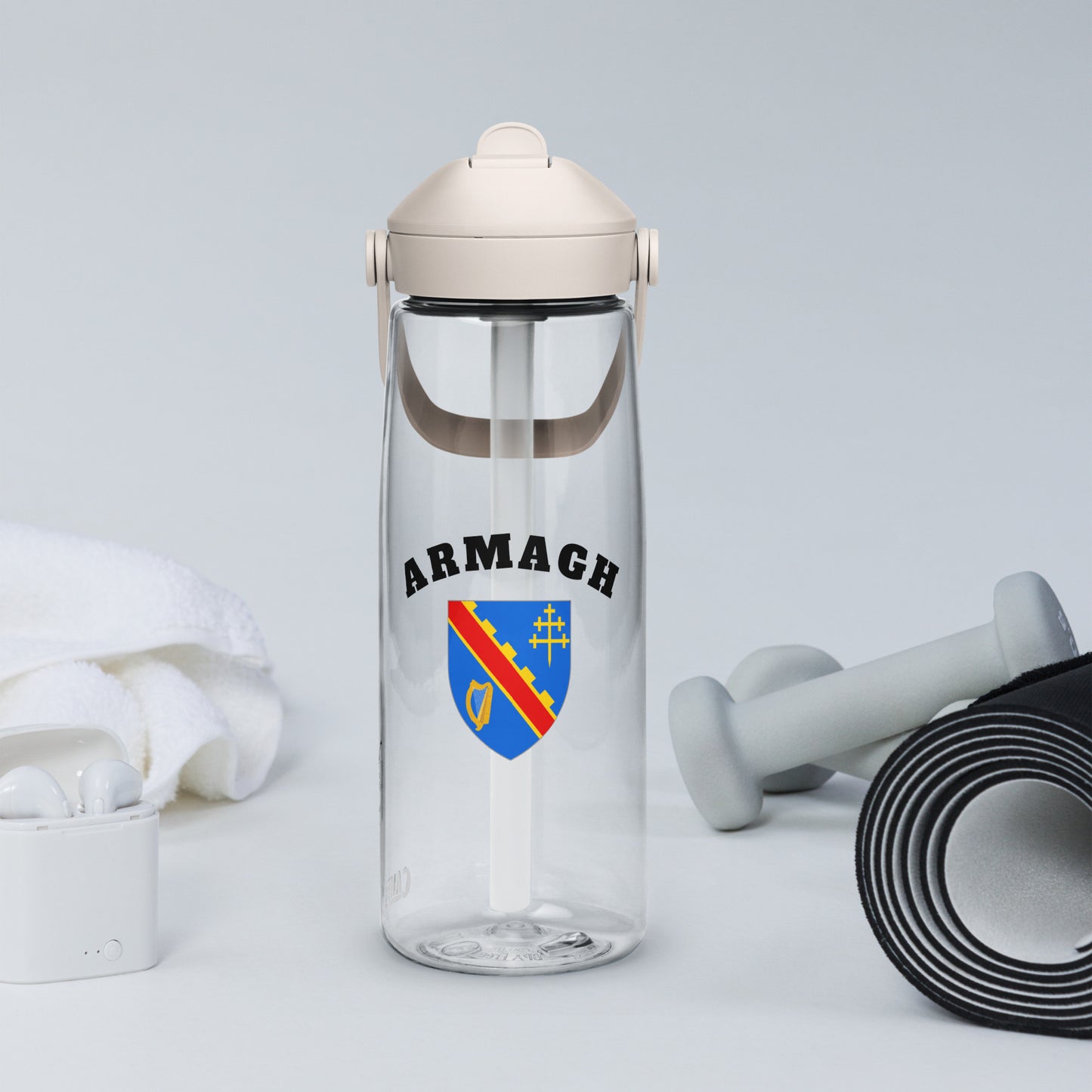 County Armagh–Inspired Flip Straw Water Bottle | Irish Heritage – 739ml (25oz)-The Hurlers Bag