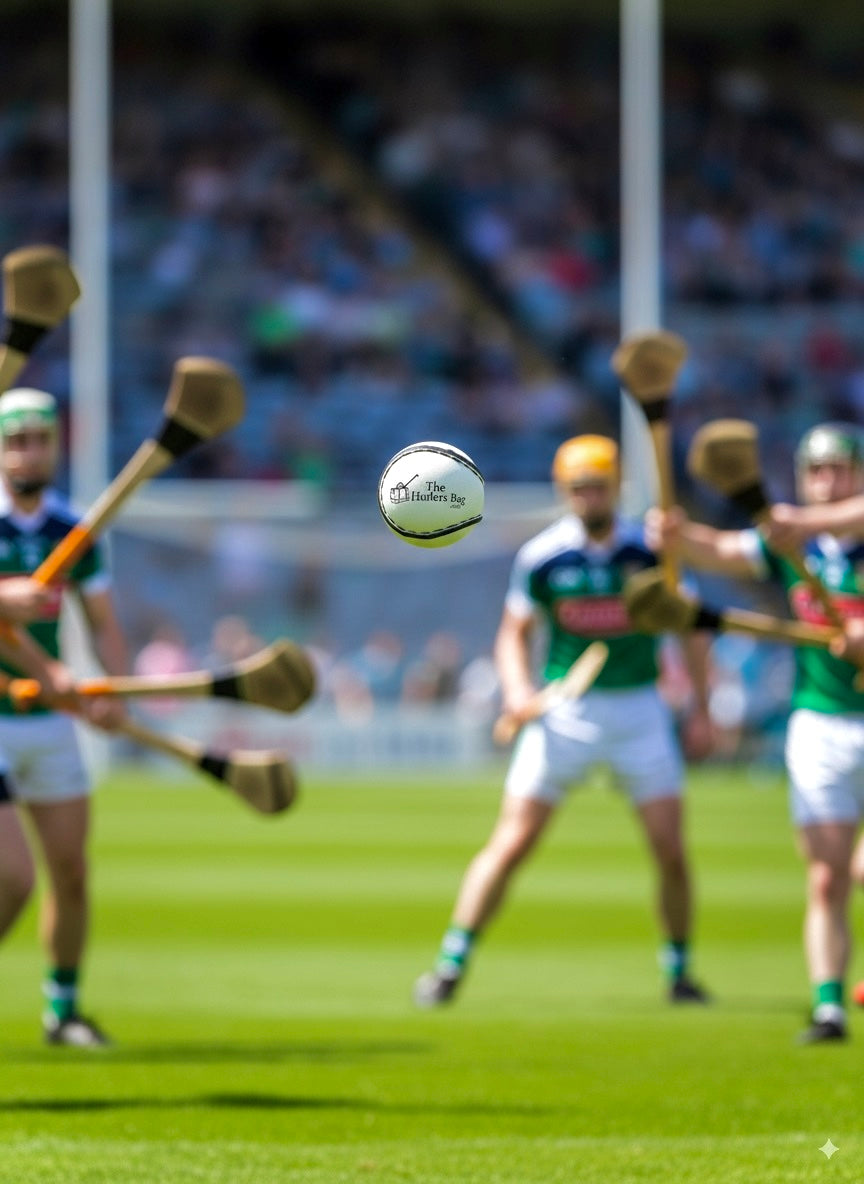 The Hurlers Bag Sliotar - Size 5 Black & White