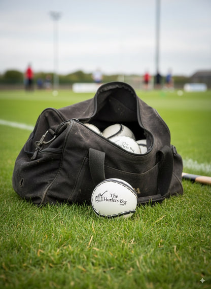 The Hurlers Bag Sliotar - Size 5 Black & White