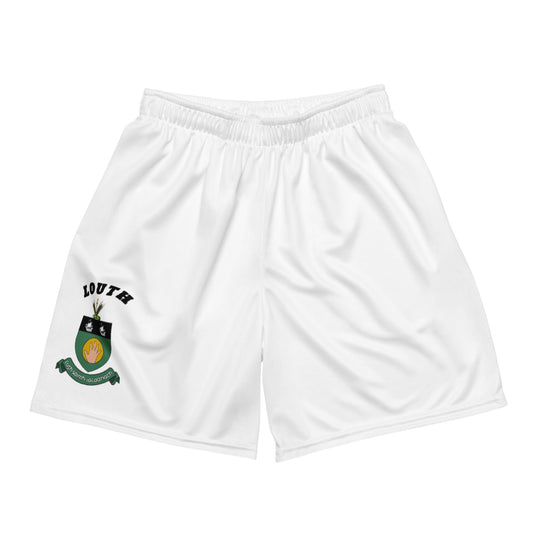 County Louth-Inspired Mesh Sport Shorts – White | The Hurlers Bag-The Hurlers Bag