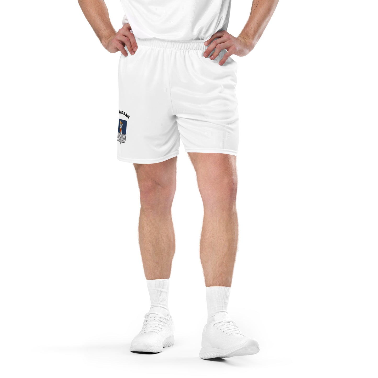 County Monaghan-Inspired Mesh Sport Shorts – White | The Hurlers Bag-The Hurlers Bag