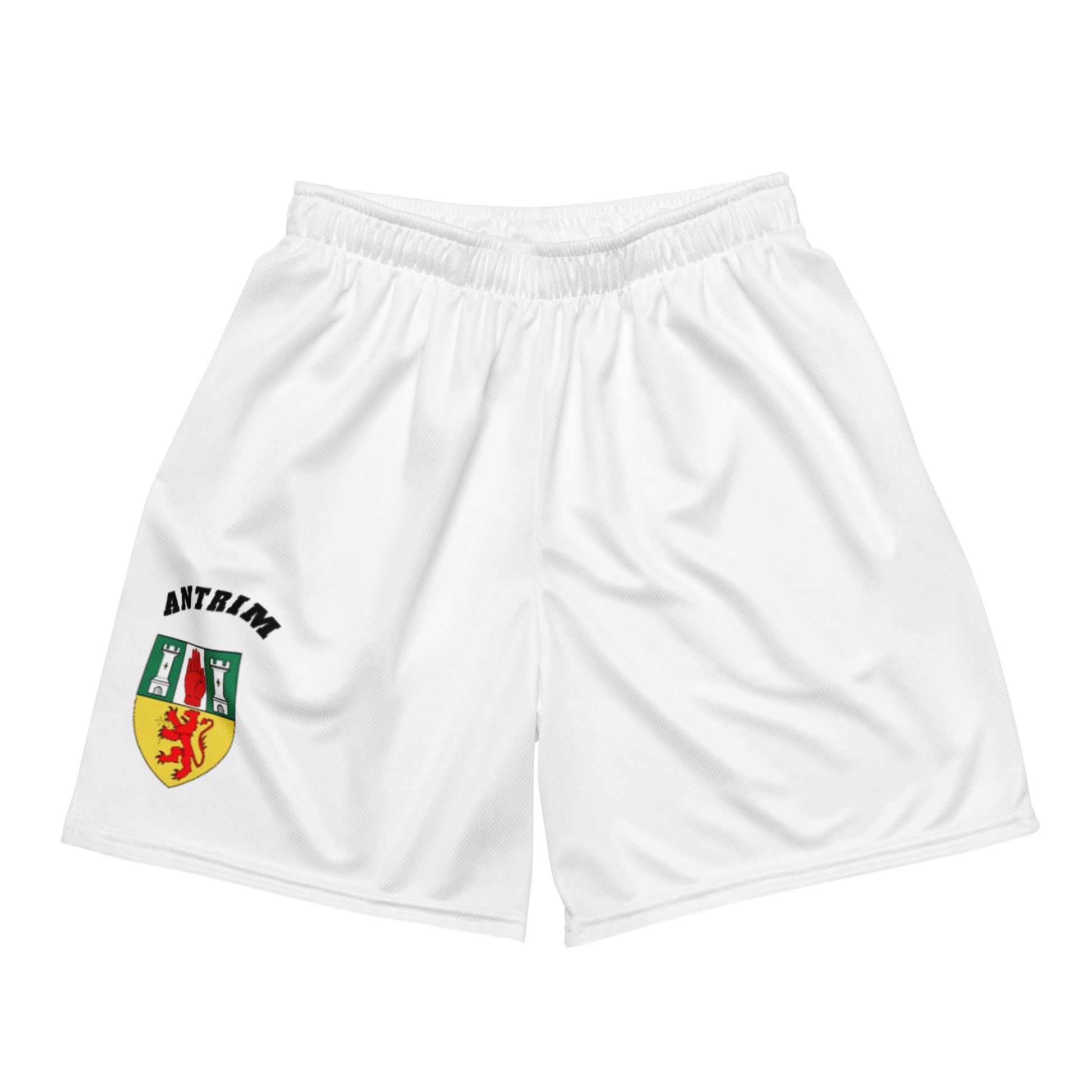 County Antrim-Inspired Mesh Sport Shorts – White | The Hurlers Bag-The Hurlers Bag
