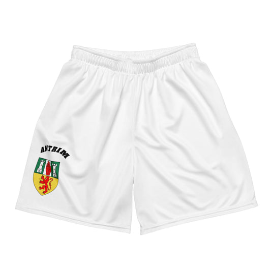 County Antrim-Inspired Mesh Sport Shorts – White | The Hurlers Bag-The Hurlers Bag