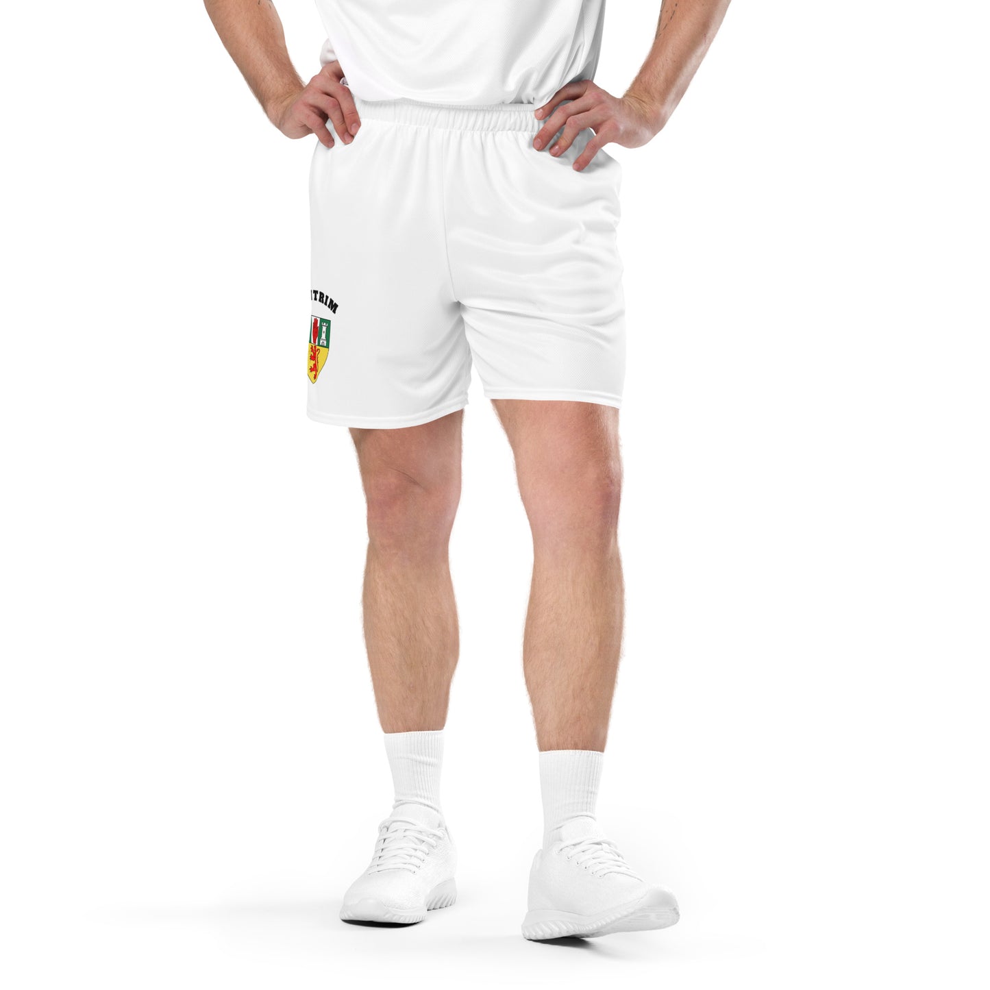 County Antrim-Inspired Mesh Sport Shorts – White | The Hurlers Bag-The Hurlers Bag