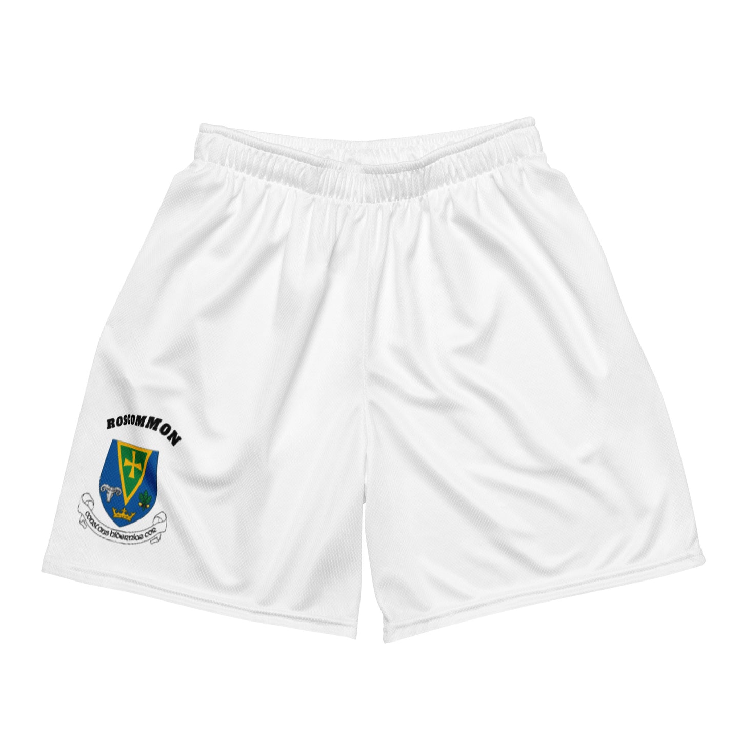 County Roscommon-Inspired Mesh Sport Shorts – White | The Hurlers Bag-The Hurlers Bag