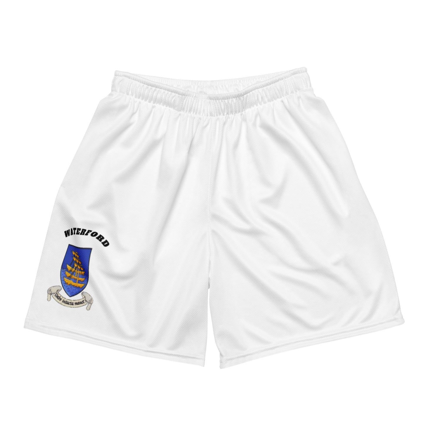 County Waterford-Inspired Mesh Sport Shorts – White | The Hurlers Bag-The Hurlers Bag