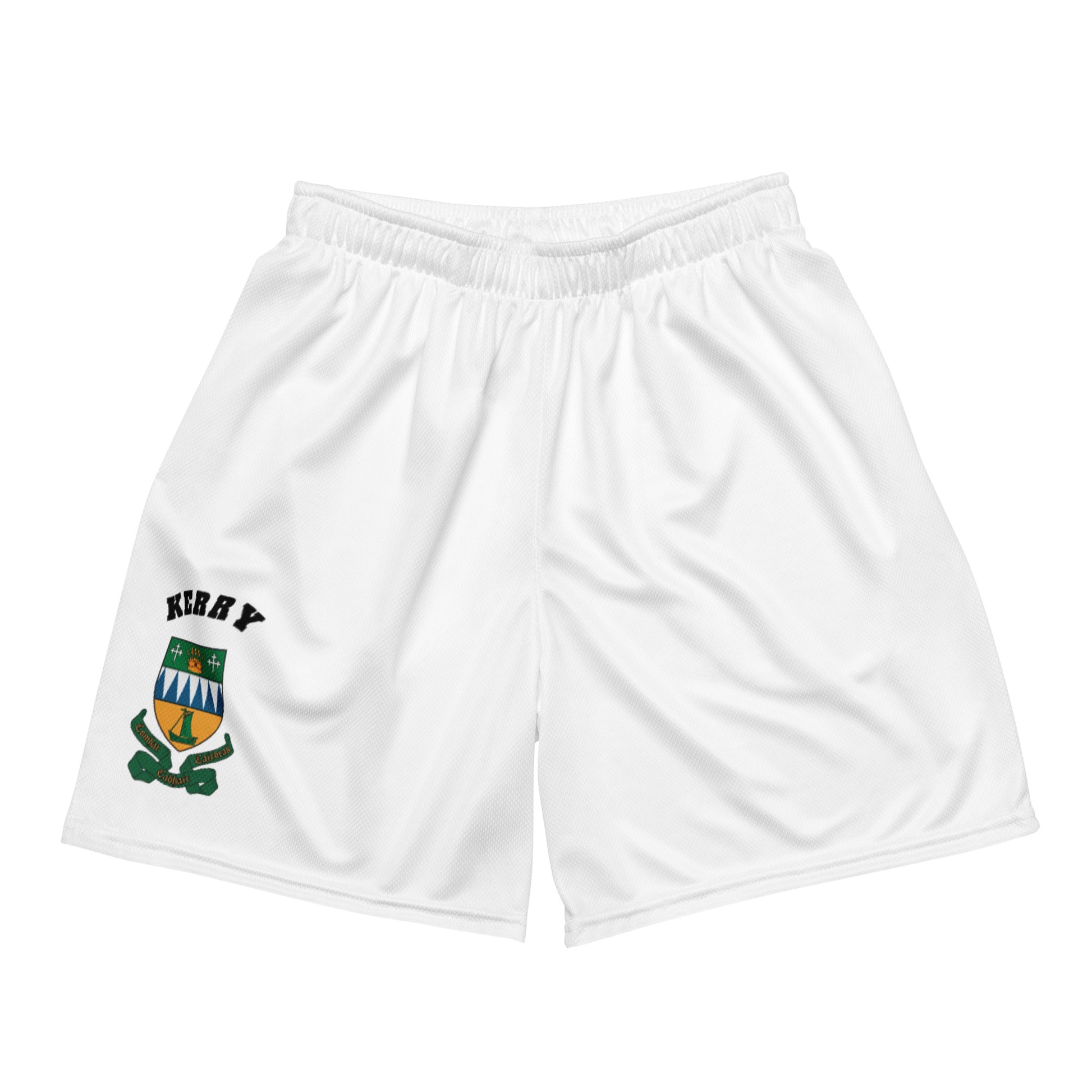 County Kerry-Inspired Mesh Sport Shorts – White | The Hurlers Bag-The Hurlers Bag