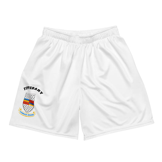 County Tipperary-Inspired Mesh Sport Shorts – White | The Hurlers Bag-The Hurlers Bag