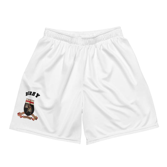 County Derry-Inspired Mesh Sport Shorts – White | The Hurlers Bag-The Hurlers Bag