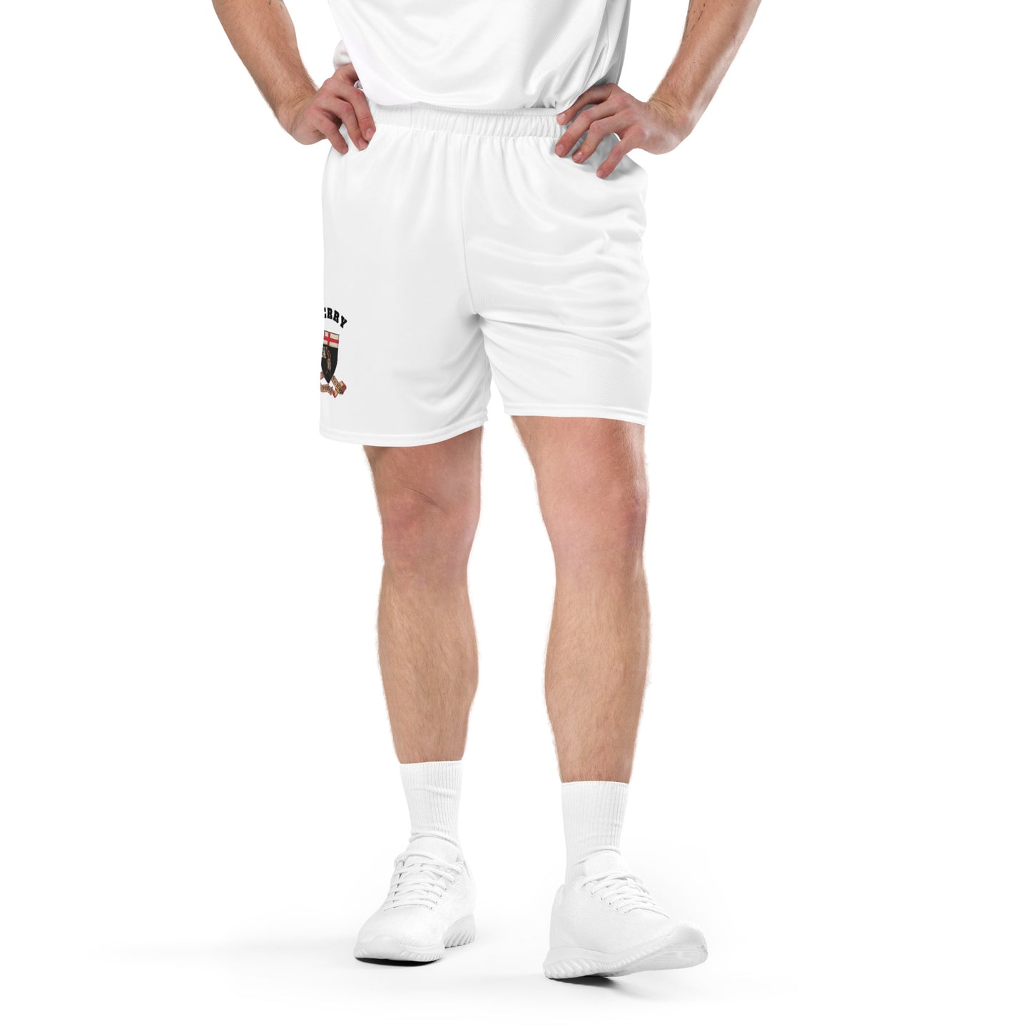 County Derry-Inspired Mesh Sport Shorts – White | The Hurlers Bag-The Hurlers Bag