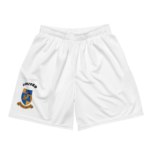 County Longford-Inspired Mesh Sport Shorts – White | The Hurlers Bag-The Hurlers Bag