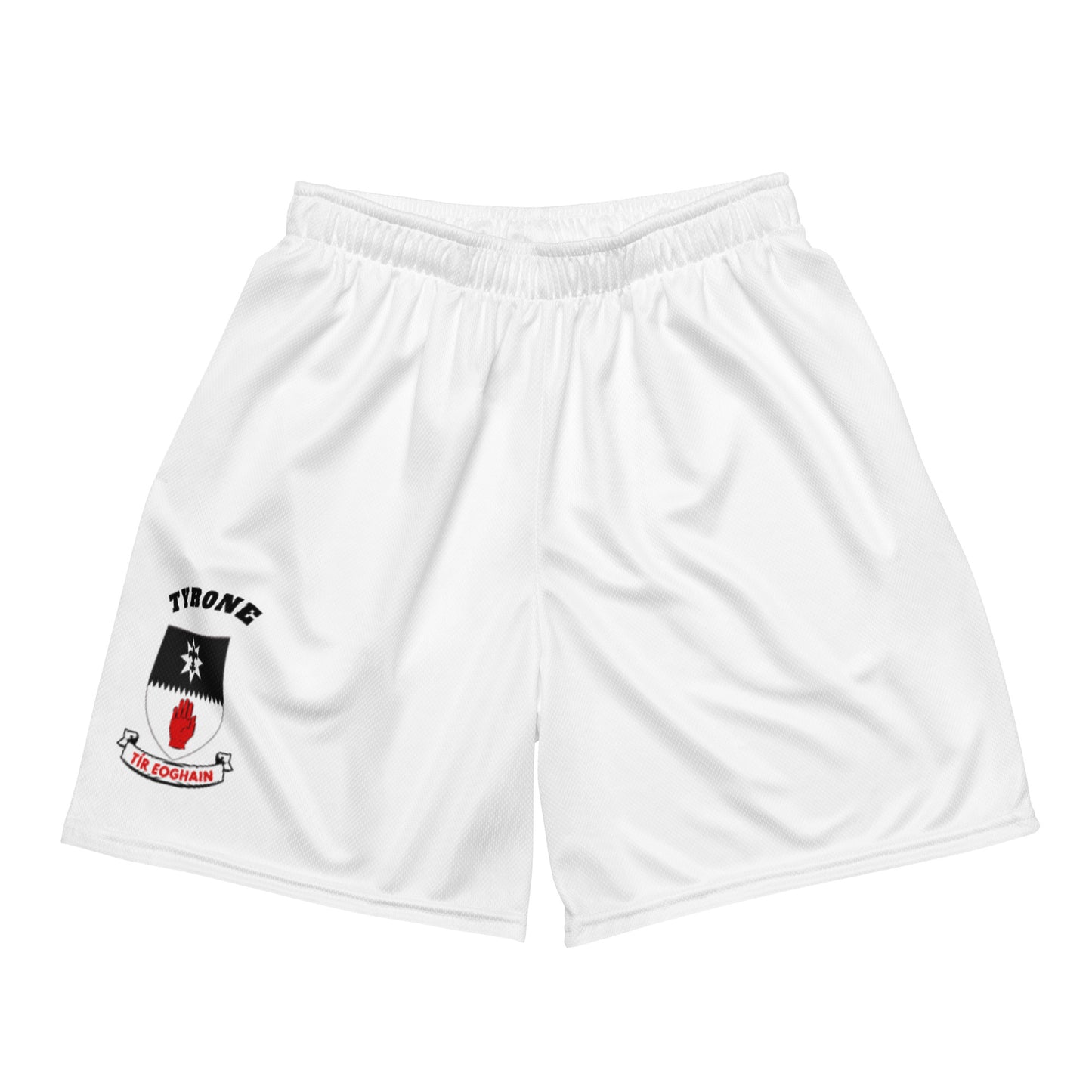County Tyrone-Inspired Mesh Sport Shorts – White | The Hurlers Bag-The Hurlers Bag