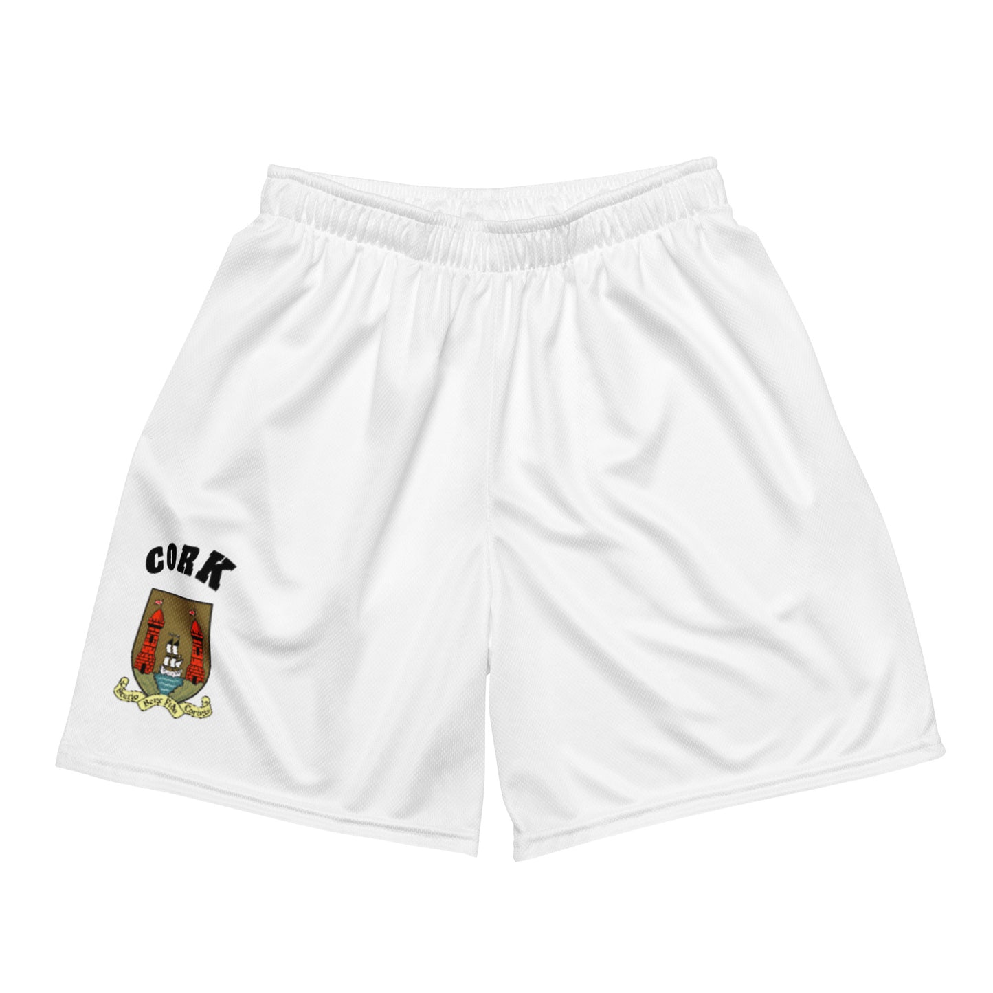 County Cork-Inspired Mesh Sport Shorts – White | The Hurlers Bag-The Hurlers Bag