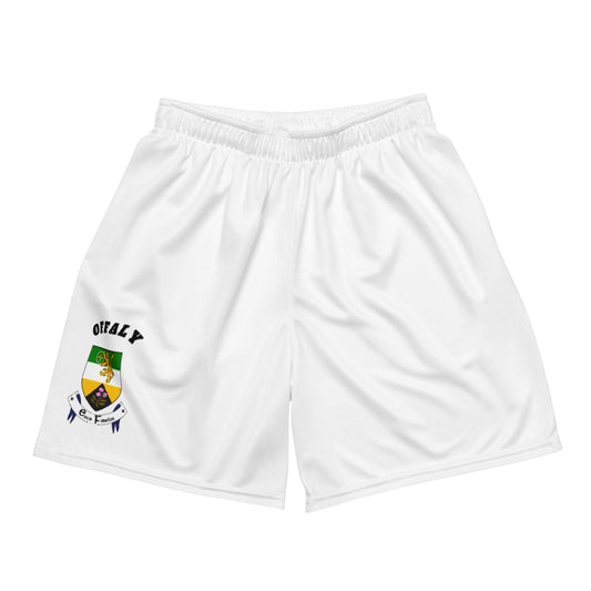 County Offaly-Inspired Mesh Sport Shorts – White | The Hurlers Bag-The Hurlers Bag