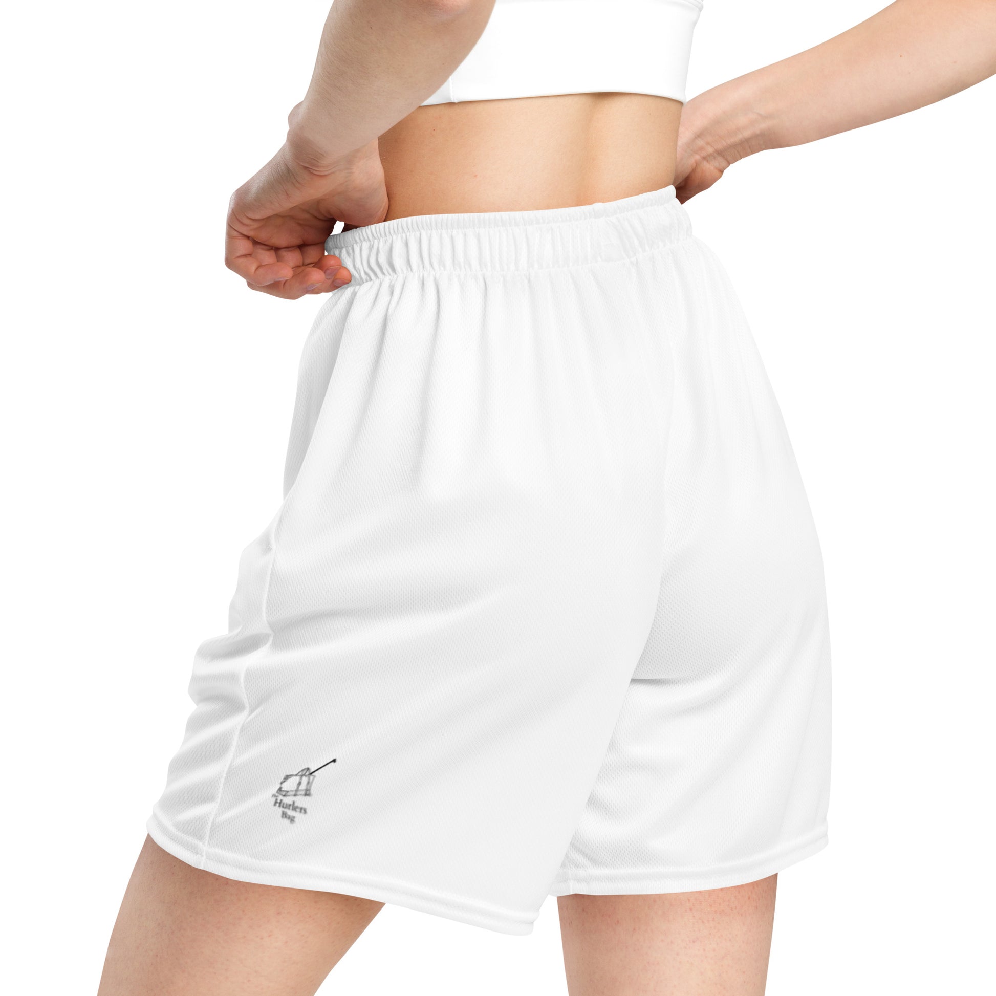 County Monaghan-Inspired Mesh Sport Shorts – White | The Hurlers Bag-The Hurlers Bag