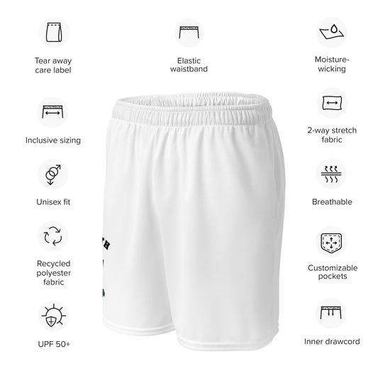 County Louth-Inspired Mesh Sport Shorts – White | The Hurlers Bag-The Hurlers Bag