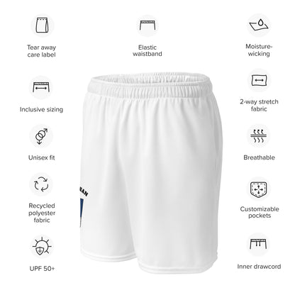 County Monaghan-Inspired Mesh Sport Shorts – White | The Hurlers Bag-The Hurlers Bag