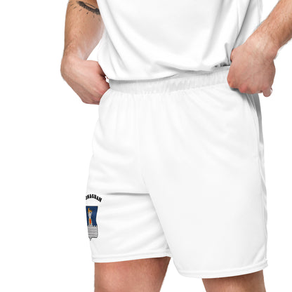 County Monaghan-Inspired Mesh Sport Shorts – White | The Hurlers Bag-The Hurlers Bag