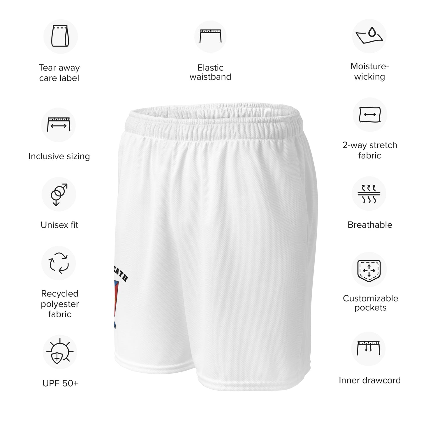 County Westmeath-Inspired Mesh Sport Shorts – White | The Hurlers Bag-The Hurlers Bag