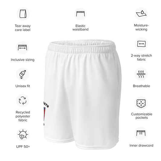 County Westmeath-Inspired Mesh Sport Shorts – White | The Hurlers Bag-The Hurlers Bag