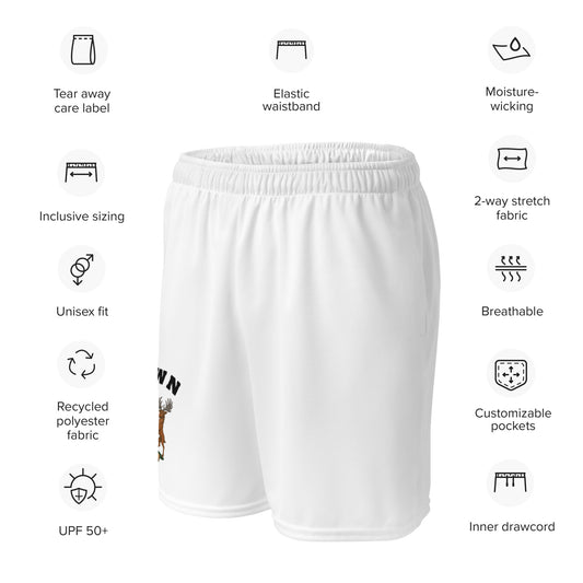 County Down-Inspired Mesh Sport Shorts – White | The Hurlers Bag-The Hurlers Bag