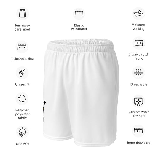 County Cavan-Inspired Mesh Sport Shorts – White | The Hurlers Bag-The Hurlers Bag