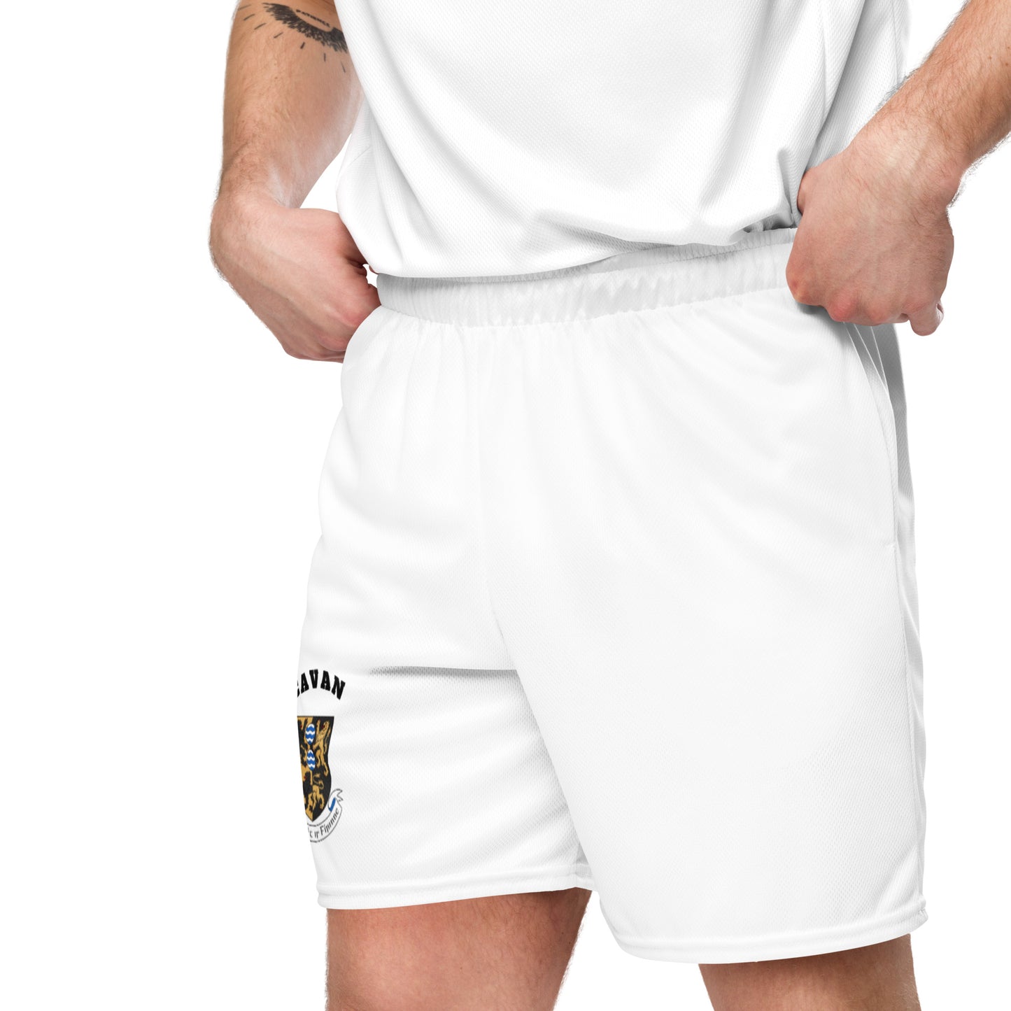 County Cavan-Inspired Mesh Sport Shorts – White | The Hurlers Bag-The Hurlers Bag