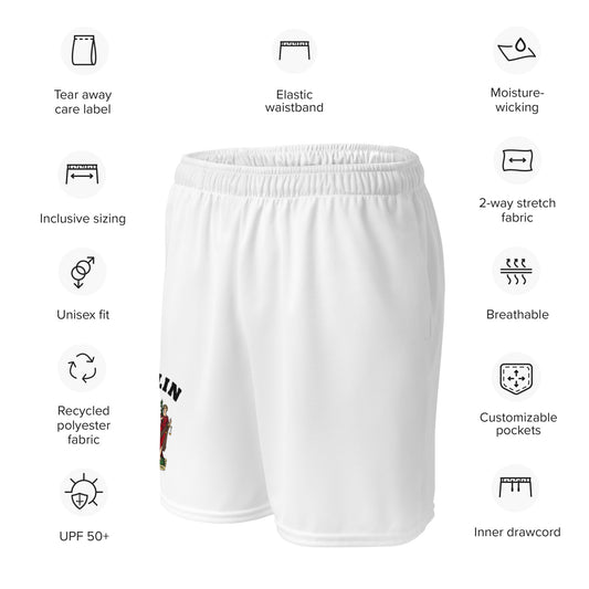 County Dublin-Inspired Mesh Sport Shorts – White | The Hurlers Bag-The Hurlers Bag