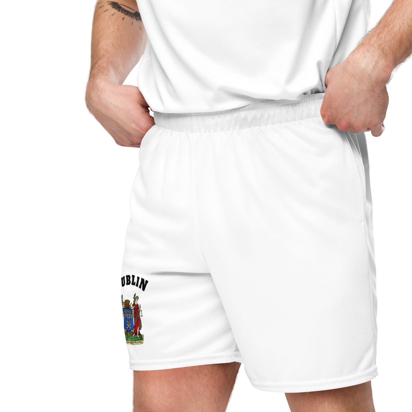 County Dublin-Inspired Mesh Sport Shorts – White | The Hurlers Bag-The Hurlers Bag