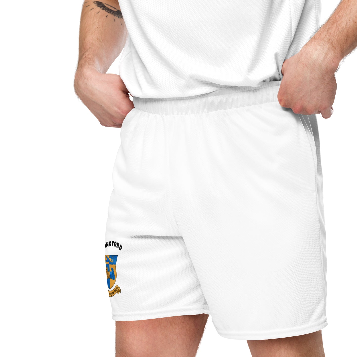 County Longford-Inspired Mesh Sport Shorts – White | The Hurlers Bag-The Hurlers Bag