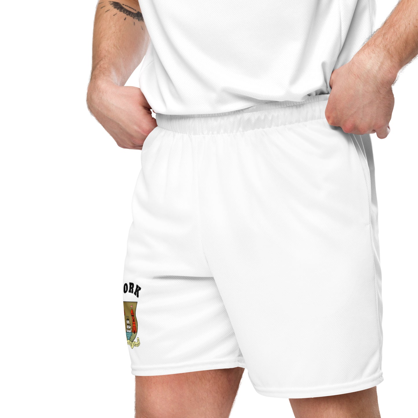 County Cork-Inspired Mesh Sport Shorts – White | The Hurlers Bag-The Hurlers Bag