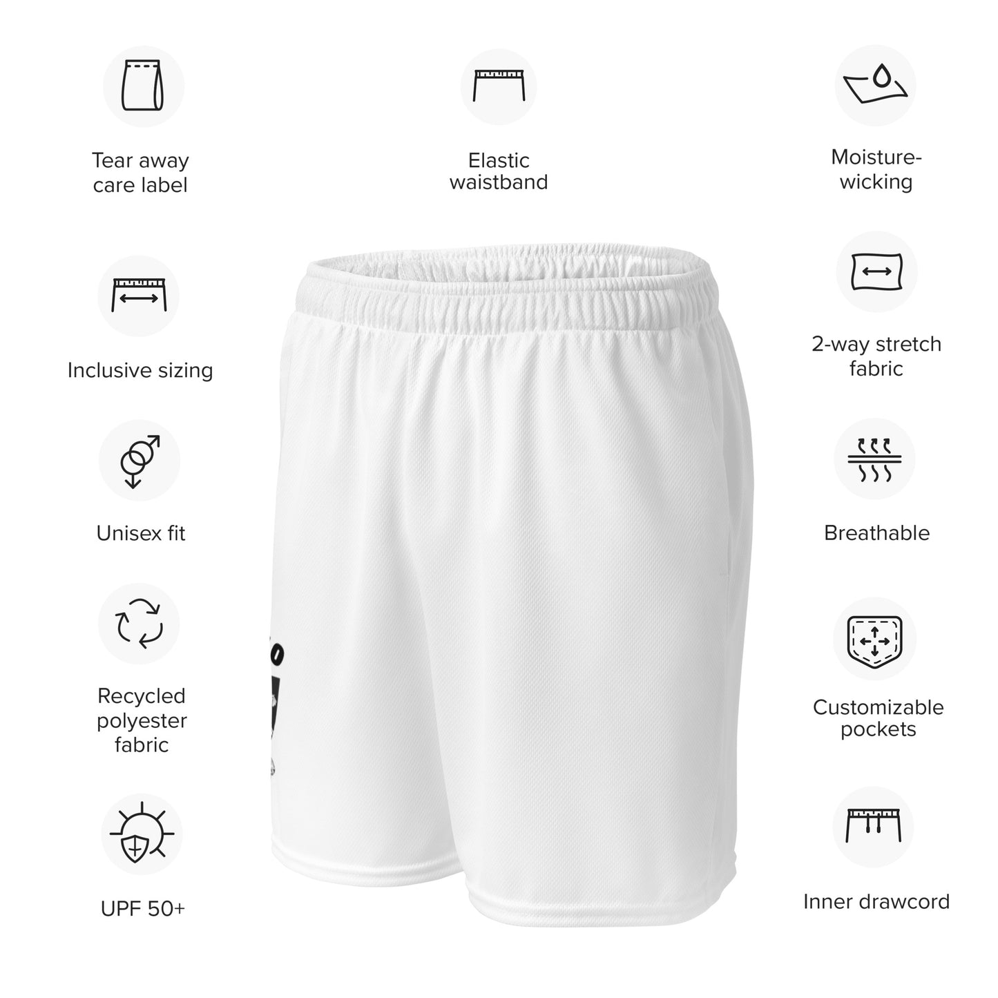 County Sligo-Inspired Mesh Sport Shorts – White | The Hurlers Bag-The Hurlers Bag
