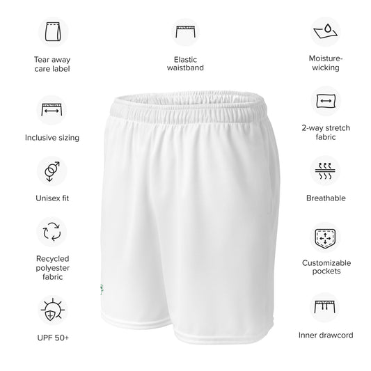 County Limerick-Inspired Mesh Sport Shorts – White | The Hurlers Bag-The Hurlers Bag