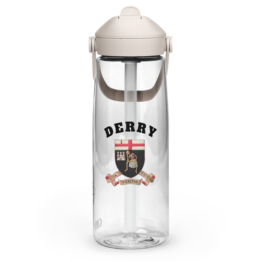 County Derry–Inspired Flip Straw Water Bottle | Irish Heritage – 739ml (25oz)-The Hurlers Bag