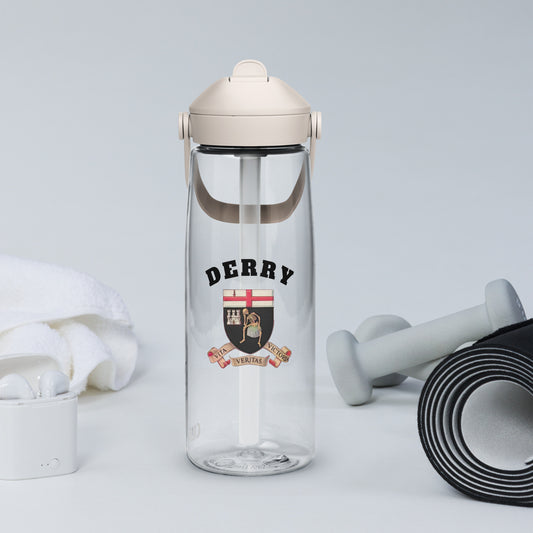 County Derry–Inspired Flip Straw Water Bottle | Irish Heritage – 739ml (25oz)-The Hurlers Bag